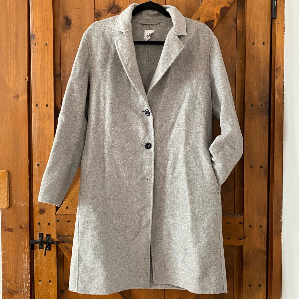 GAP Classic Wool Coat - heathered grey - small